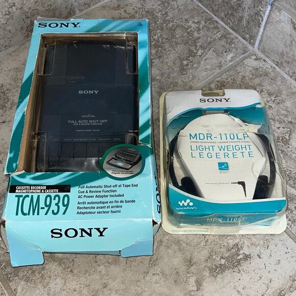Vintage Sony TCM-939 Portable Cassette Recorder Rare STILL NEW in Original Box